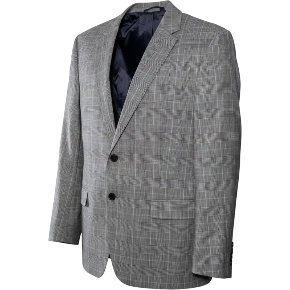 Brooks Brothers 346 Milano Fit Grey Glen Plaid Wool Blazer Sport Coat Mens 44R